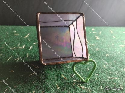 Picture of Candle Minder, Nacre Wave Edition: Handcrafted 3-Inch Mother of Pearl Square Cube with Wave Design