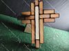 Picture of Large Eon Cross: Marbled Pink Cuts with Cathedral Wispy White