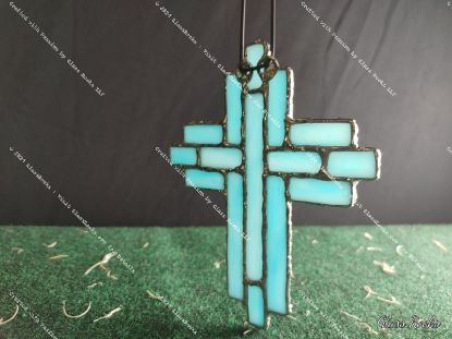 Picture of Small Eon Cross: Cathedral Wispy Sky Blue
